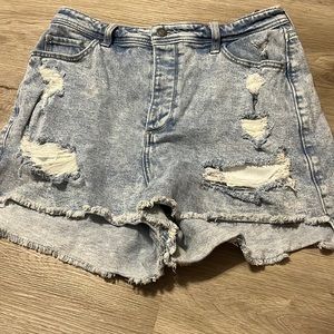 Hollister curvy ultra high rise jean shorts